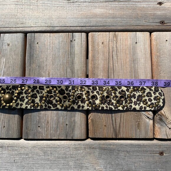 Vintage Leopard Print Belt with Gold Accents - Picture 10 of 13